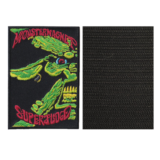 MAXIMUMPATCHES - 6,2 cm x 9 cm - Ecusson Patch Brodé Avec Scratch Cousu Au Dos + Carré Scratch A Coudre, Face Opposé 10 cm x 10 cm/Groupe Musique Métal Rock Punk Heavy Trash Blues Monster Magnet
