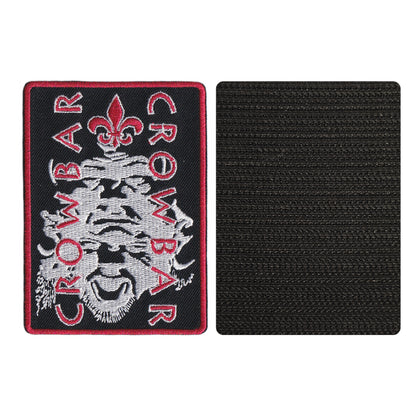 MAXIMUMPATCHES - 6,4 cm x 9 cm - Ecusson Patch Brodé Avec Scratch Cousu Au Dos + Carré Scratch A Coudre, Face Opposé 10 cm x 10 cm/Groupe Musique Métal Rock Punk Heavy Trash Blues Crowbar