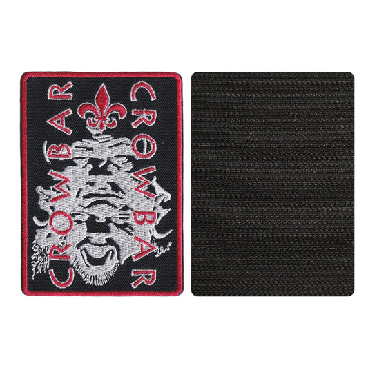 MAXIMUMPATCHES - 6,4 cm x 9 cm - Ecusson Patch Brodé Avec Scratch Cousu Au Dos + Carré Scratch A Coudre, Face Opposé 10 cm x 10 cm/Groupe Musique Métal Rock Punk Heavy Trash Blues Crowbar