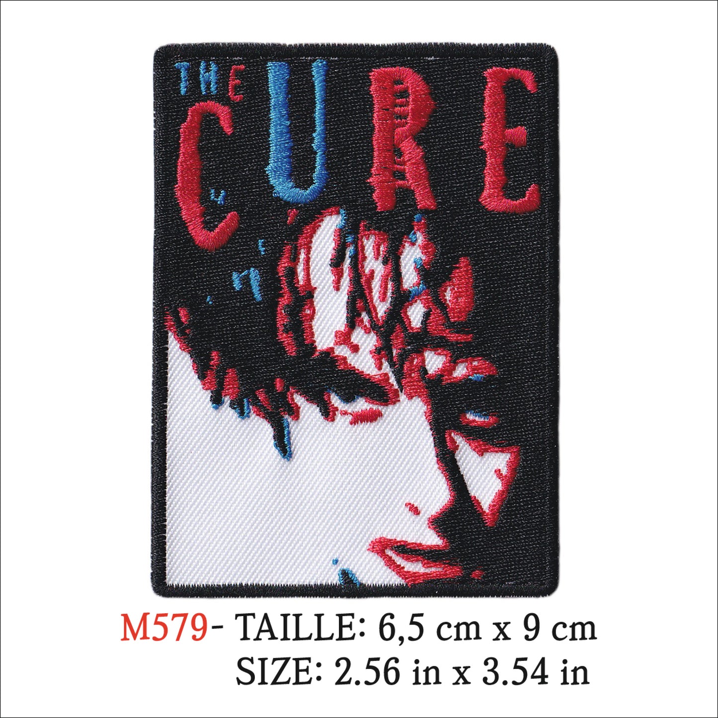 MAXIMUMPATCHES - Ecusson Patch Brodé Thermocollant - 6,5 cm x 9 cm - The Cure Groupe Musique Rock Punk Hard Trash Métal Heavy Psychedelic