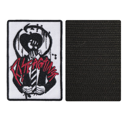 MAXIMUMPATCHES - 6 cm x 9 cm - Ecusson Patch Brodé Avec Scratch Cousu Au Dos + Carré Scratch A Coudre, Face Opposé 10 cm x 10 cm/Groupe Musique Métal Rock Punk Heavy Trash Blues Rise Against