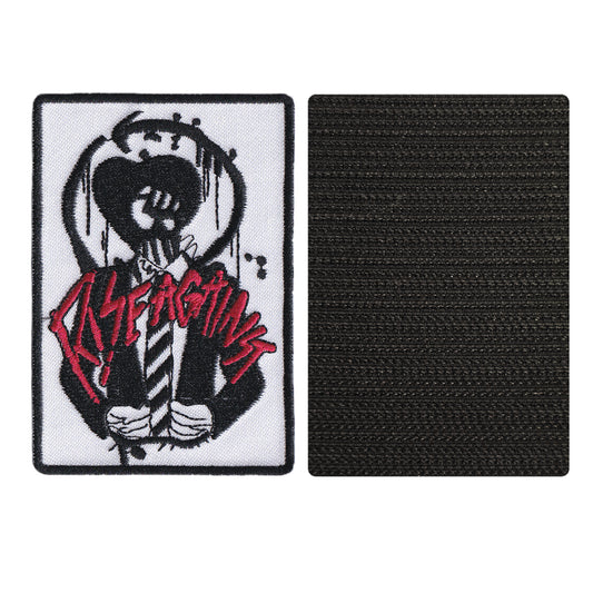 MAXIMUMPATCHES - 6 cm x 9 cm - Ecusson Patch Brodé Avec Scratch Cousu Au Dos + Carré Scratch A Coudre, Face Opposé 10 cm x 10 cm/Groupe Musique Métal Rock Punk Heavy Trash Blues Rise Against