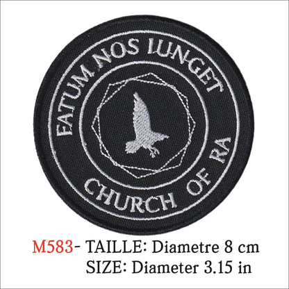 MAXIMUMPATCHES - Ecusson Patch Brodé Thermocollant - Diametre 8 cm - Church of Ra Groupe Musique Rock Punk Hard Trash Métal Heavy Psychedelic Gothique