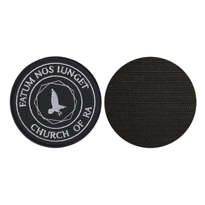 MAXIMUMPATCHES - Diamètre 8 cm - Ecusson Patch Brodé Avec Scratch Cousu Au Dos + Carré Scratch A Coudre, Face Opposé 10 cm x 10 cm/Groupe Musique Métal Rock Punk Heavy Trash Blues