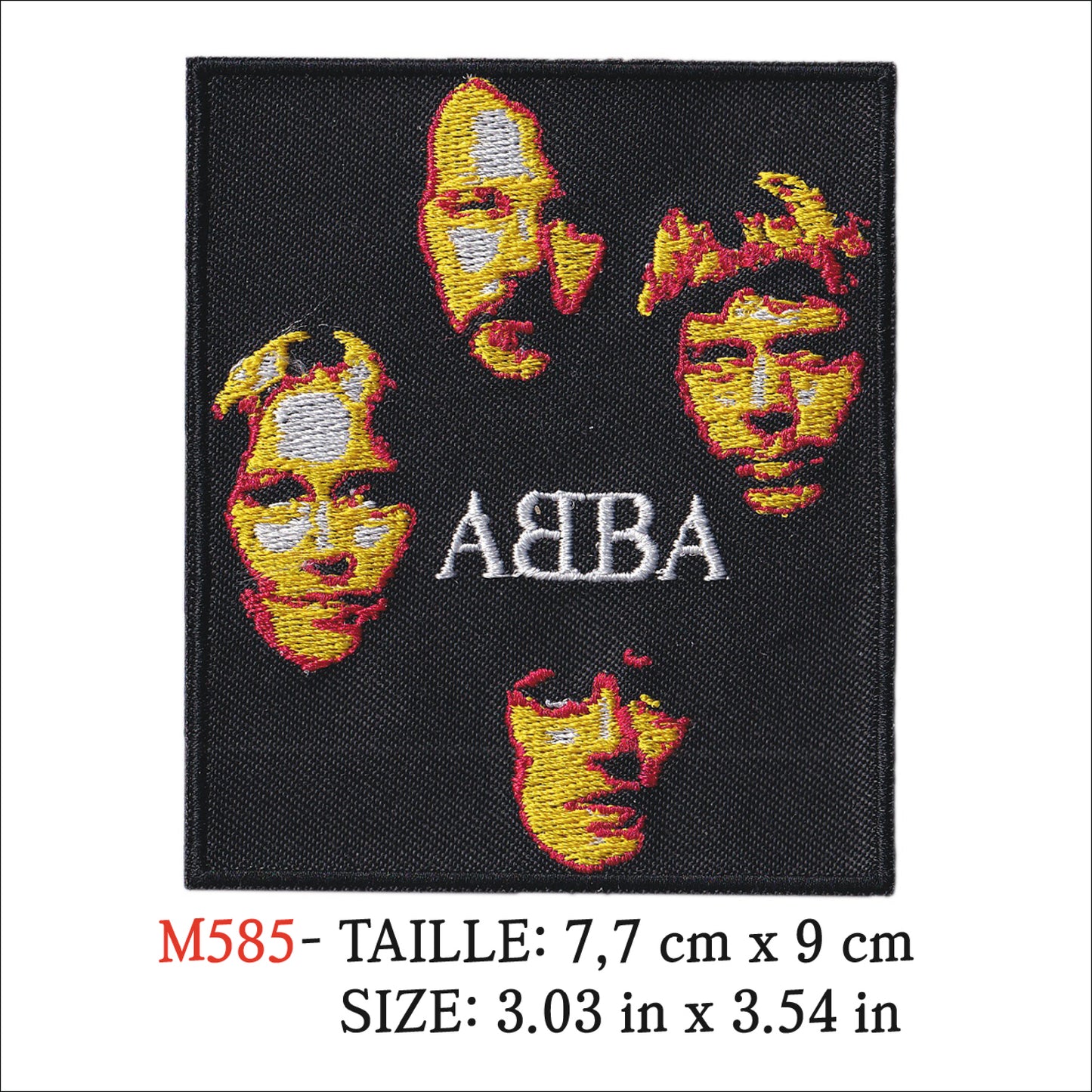 MAXIMUMPATCHES - Ecusson Patch Brodé Thermocollant - 7,7 cm x 9 cm - Abba Groupe Musique Rock Punk Hard Trash Métal Heavy Psychedelic Disco 80's Pop