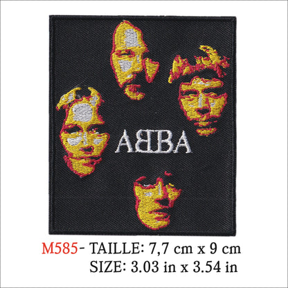 MAXIMUMPATCHES - Ecusson Patch Brodé Thermocollant - 7,7 cm x 9 cm - Abba Groupe Musique Rock Punk Hard Trash Métal Heavy Psychedelic Disco 80's Pop