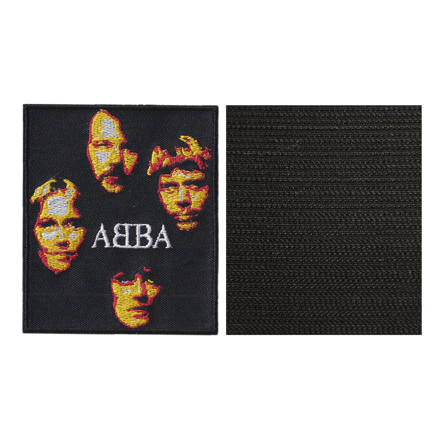 MAXIMUMPATCHES - 7,7 cm x 9 cm - Ecusson Patch Brodé Avec Scratch Cousu Au Dos + Carré Scratch A Coudre, Face Opposé 10 cm x 10 cm/Groupe Musique Métal Rock Punk Heavy Trash Blues Abba