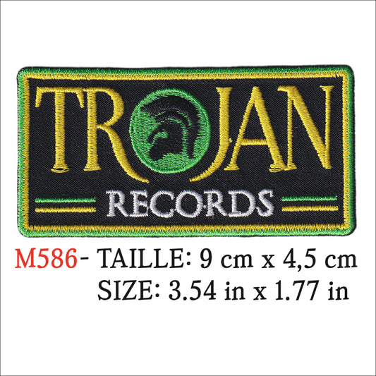 MAXIMUMPATCHES - Ecusson Patch Brodé Thermocollant - 9 cm x 4,5 cm - Trojan Groupe Musique Rock Punk Hard Trash Métal Heavy Psychedelic Raggae Rocksteady Oi Ska