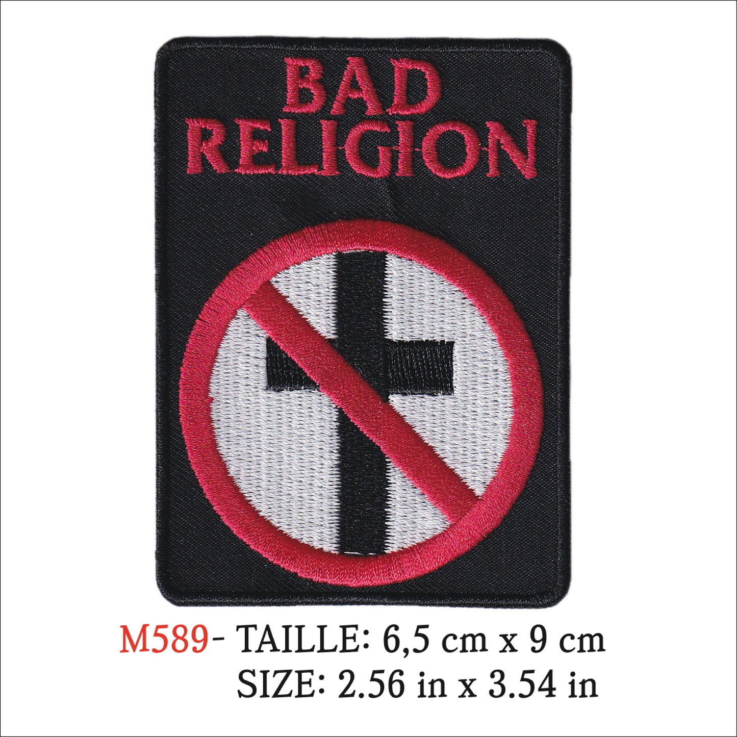 MAXIMUMPATCHES - Ecusson Patch Brodé Thermocollant - 6,5 cm x 9 cm - Groupe Musique Rock Punk Hard Trash Métal Heavy Psychedelic Bad Religion