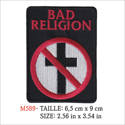 MAXIMUMPATCHES - Ecusson Patch Brodé Thermocollant - 6,5 cm x 9 cm - Groupe Musique Rock Punk Hard Trash Métal Heavy Psychedelic Bad Religion