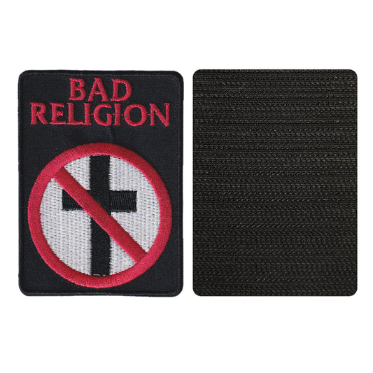 MAXIMUMPATCHES - 6,5 cm x 9 cm - Ecusson Patch Brodé Avec Scratch Cousu Au Dos + Carré Scratch A Coudre, Face Opposé 10 cm x 10 cm/Groupe Musique Métal Rock Punk Heavy Trash Blues Bad Religion