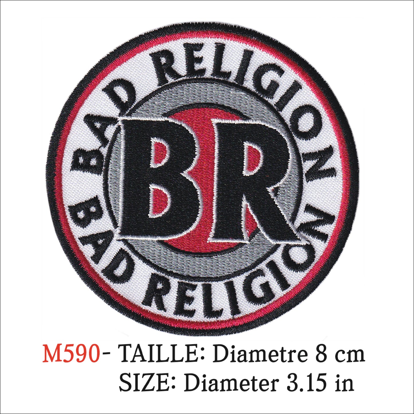 MAXIMUMPATCHES - Ecusson Patch Brodé thermocollant - Diametre 8 cm - Bad Religion Groupe Musique Rock Punk Hard Trash Métal Heavy Psychedelic