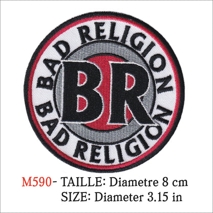 MAXIMUMPATCHES - Ecusson Patch Brodé thermocollant - Diametre 8 cm - Bad Religion Groupe Musique Rock Punk Hard Trash Métal Heavy Psychedelic