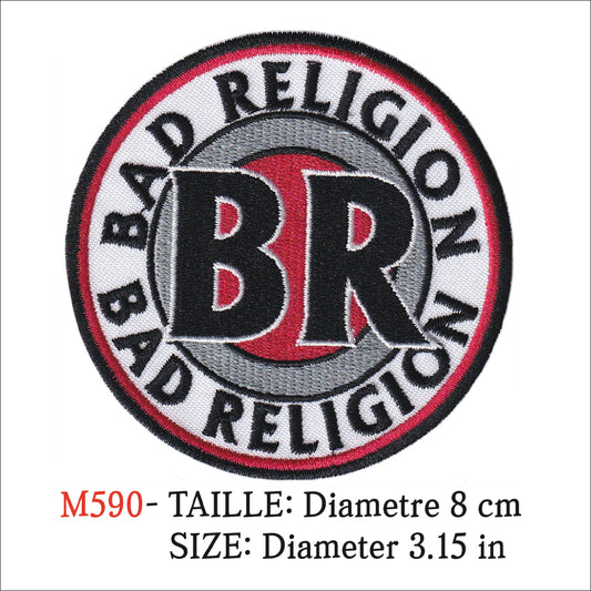 MAXIMUMPATCHES - Ecusson Patch Brodé thermocollant - Diametre 8 cm - Bad Religion Groupe Musique Rock Punk Hard Trash Métal Heavy Psychedelic