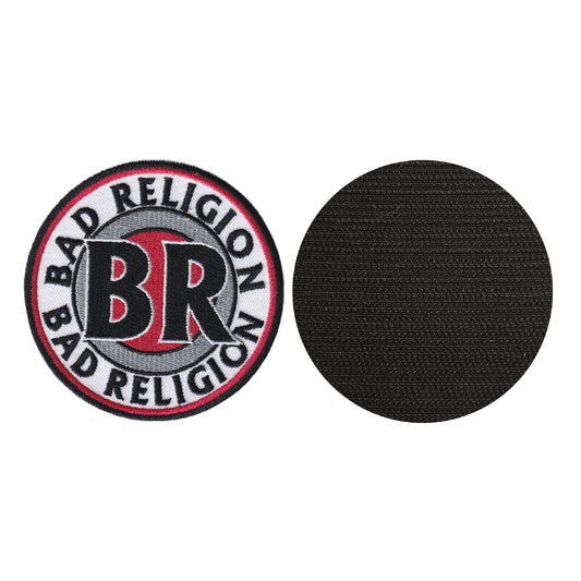MAXIMUMPATCHES - Diamètre 8 cm - Ecusson Patch Brodé Avec Scratch Cousu Au Dos + Carré Scratch A Coudre, Face Opposé 10 cm x 10 cm/Groupe Musique Métal Rock Punk Heavy Trash Blues Bad Religion