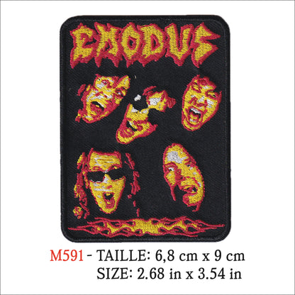MAXIMUMPATCHES - Ecusson Patch Brodé thermocollant - 6,8 cm x 9 cm - Exodus Groupe Musique Rock Punk Hard Trash Métal Heavy Psychedelic