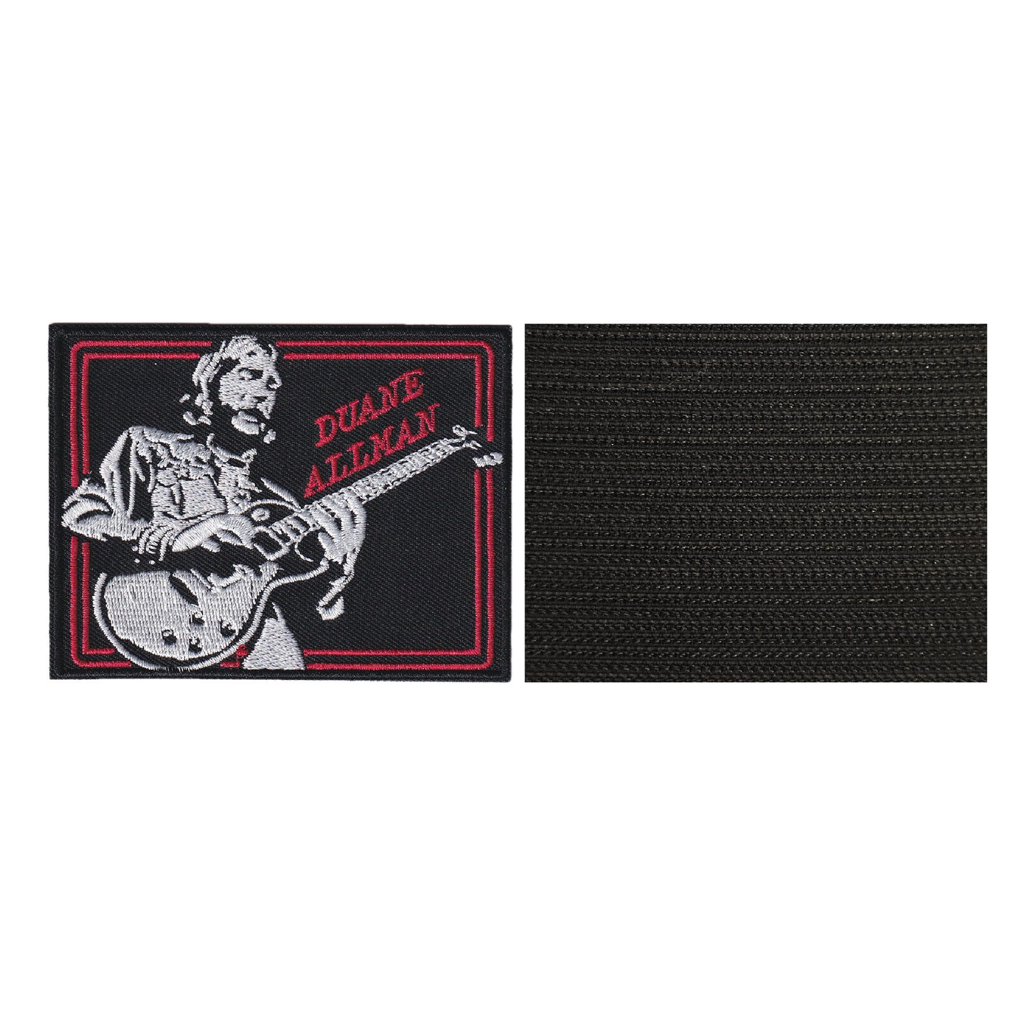 MAXIMUMPATCHES - 9 cm x 7 cm - Ecusson Patch Brodé Avec Scratch Cousu Au Dos + Carré Scratch A Coudre, Face Opposé 10 cm x 10 cm/Groupe Musique Métal Rock Punk Heavy Trash Blues Duane Allman