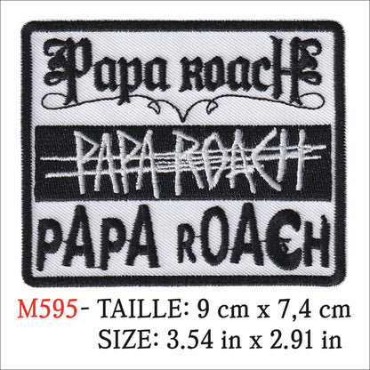 MAXIMUMPATCHES - Ecusson Patch Brodé thermocollant - 9 cm x 7,4 cm - Papa Roach Groupe Musique Rock Punk Hard Trash Métal Heavy Psychedelic