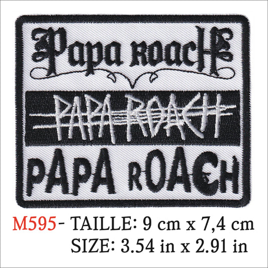 MAXIMUMPATCHES - Ecusson Patch Brodé thermocollant - 9 cm x 7,4 cm - Papa Roach Groupe Musique Rock Punk Hard Trash Métal Heavy Psychedelic