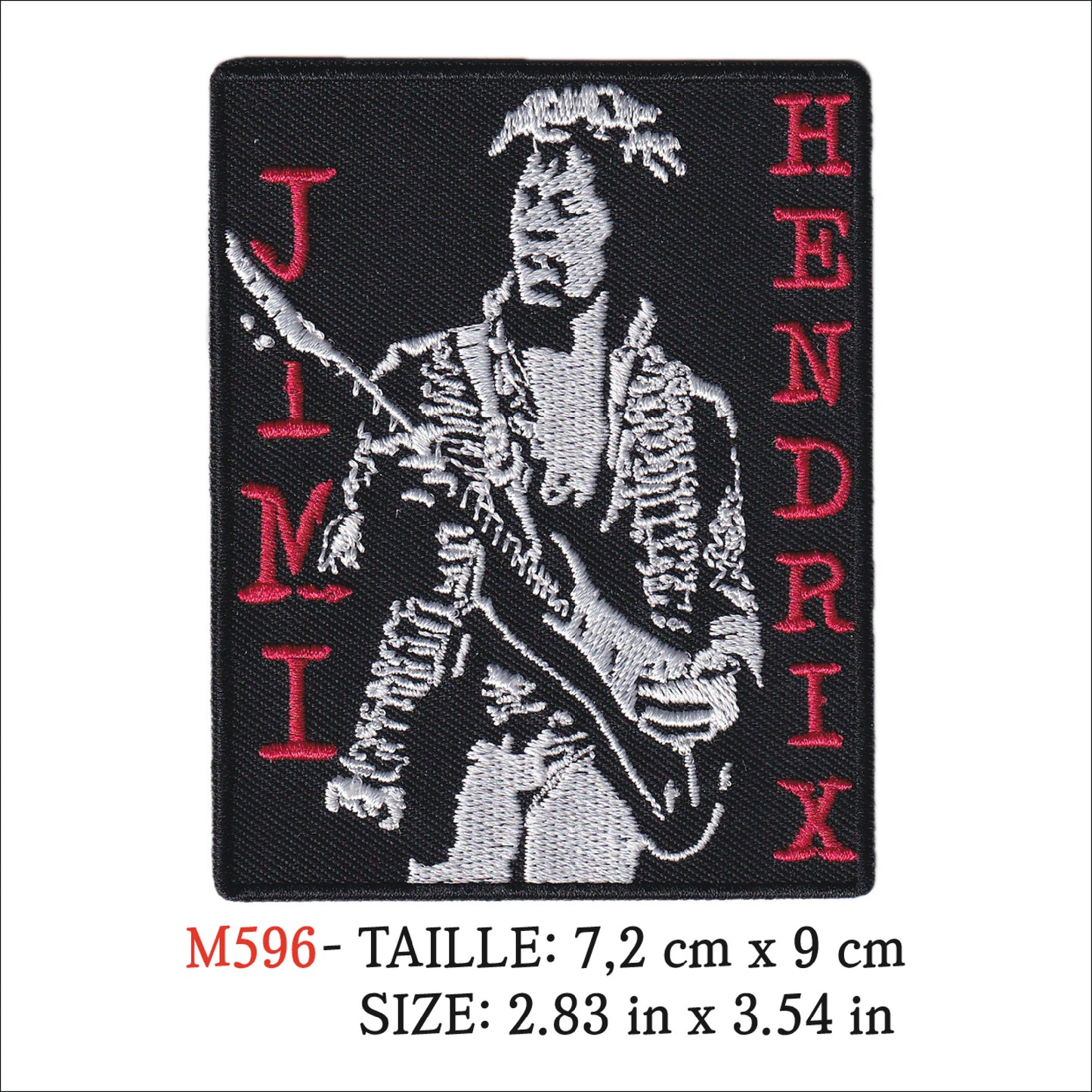 MAXIMUMPATCHES - Ecusson Patch Brodé thermocollant - 7,2 cm x 9 cm - Jimi Hendrix Groupe Musique Rock Punk Hard Trash Métal Heavy Psychedelic