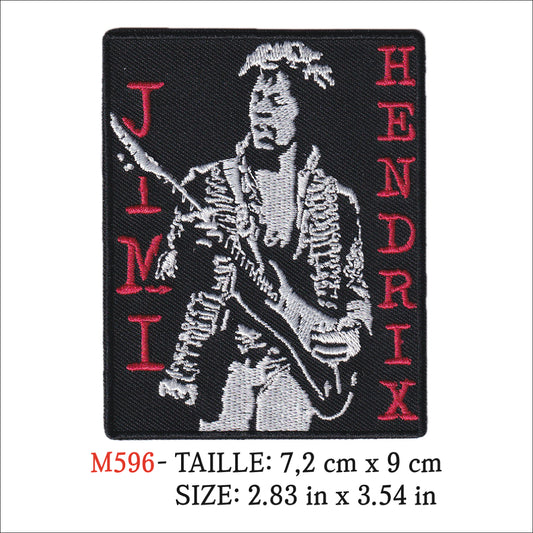 MAXIMUMPATCHES - Ecusson Patch Brodé thermocollant - 7,2 cm x 9 cm - Jimi Hendrix Groupe Musique Rock Punk Hard Trash Métal Heavy Psychedelic