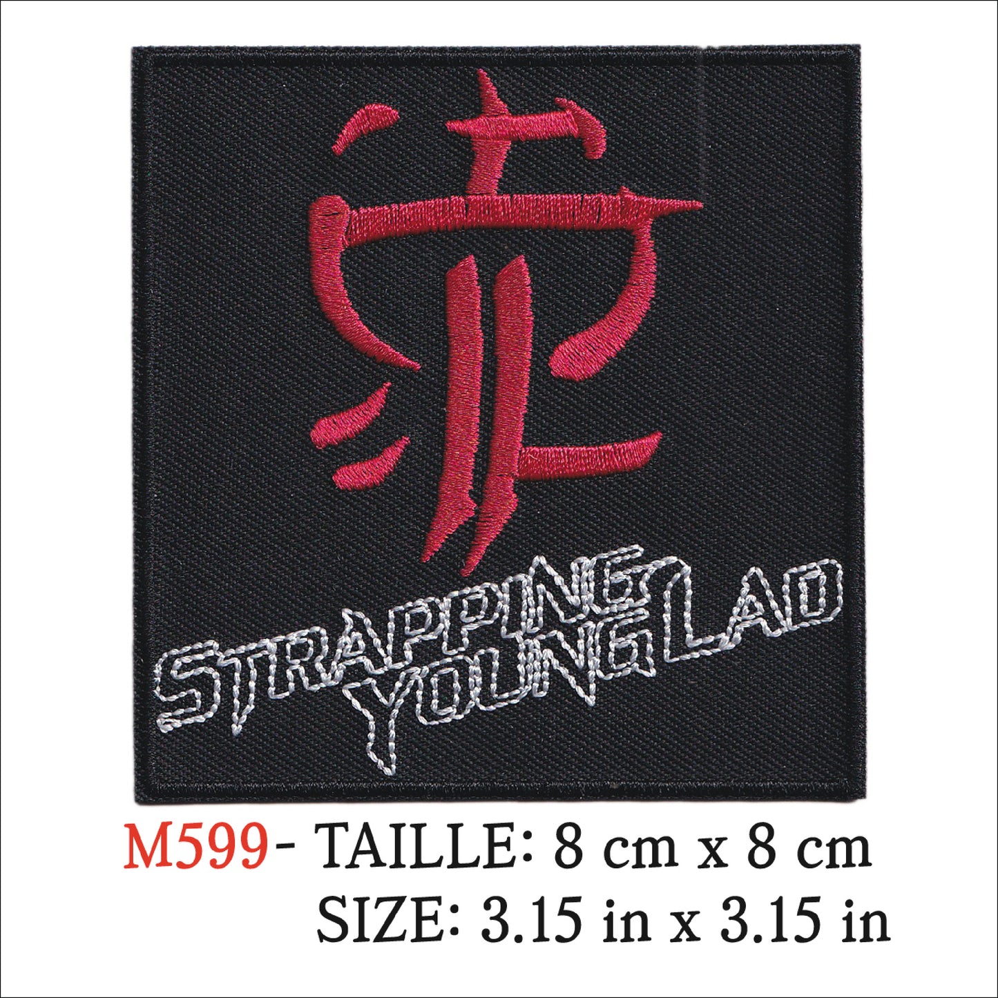 MAXIMUMPATCHES - Ecusson Patch Brodé thermocollant - 8 cm x 8 cm - Strapping Youngland Groupe Musique Rock Punk Hard Trash Métal Heavy Psychedelic