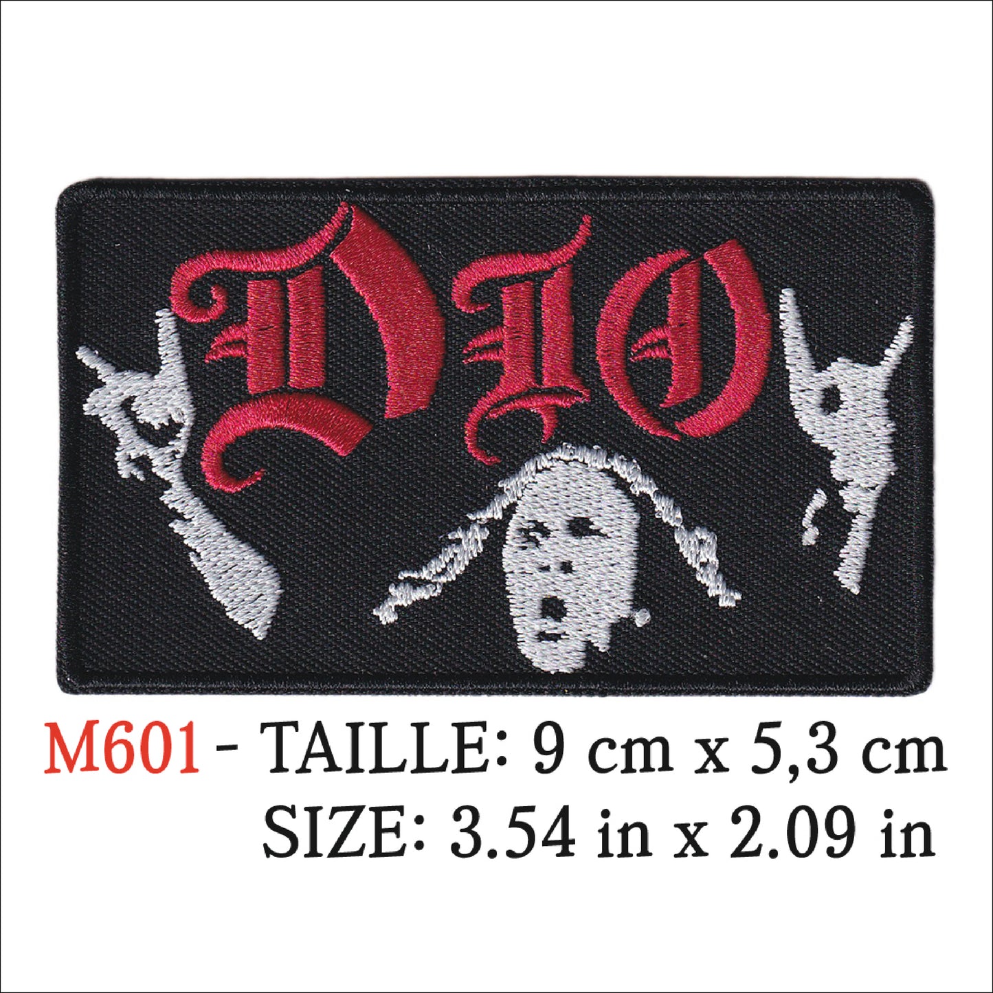 MAXIMUMPATCHES - Ecusson Patch Brodé thermocollant - 9 cm x 5,3 cm - Dio Groupe Musique Rock Punk Hard Trash Métal Heavy Psychedelic