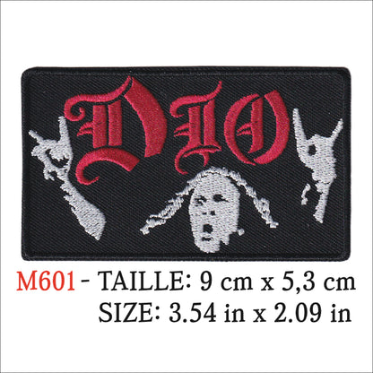 MAXIMUMPATCHES - Ecusson Patch Brodé thermocollant - 9 cm x 5,3 cm - Dio Groupe Musique Rock Punk Hard Trash Métal Heavy Psychedelic