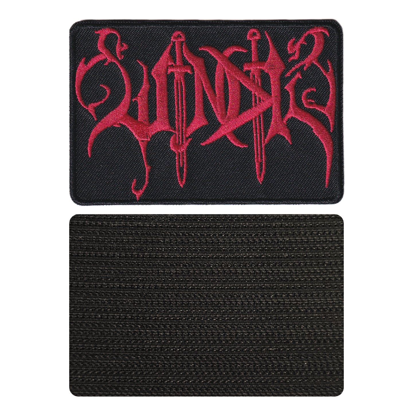 MAXIMUMPATCHES - 9 cm x 6 cm - Ecusson Patch Brodé Avec Scratch Cousu Au Dos + Carré Scratch A Coudre, Face Opposé 10 cm x 10 cm/Groupe Musique Métal Rock Punk Heavy Trash Blues Windir