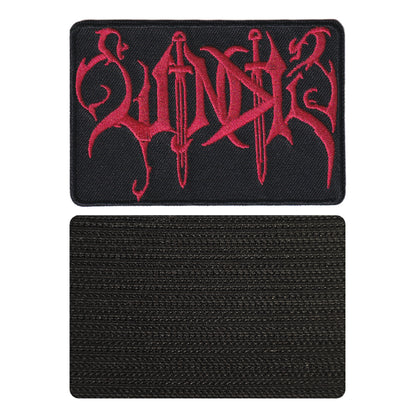 MAXIMUMPATCHES - 9 cm x 6 cm - Ecusson Patch Brodé Avec Scratch Cousu Au Dos + Carré Scratch A Coudre, Face Opposé 10 cm x 10 cm/Groupe Musique Métal Rock Punk Heavy Trash Blues Windir