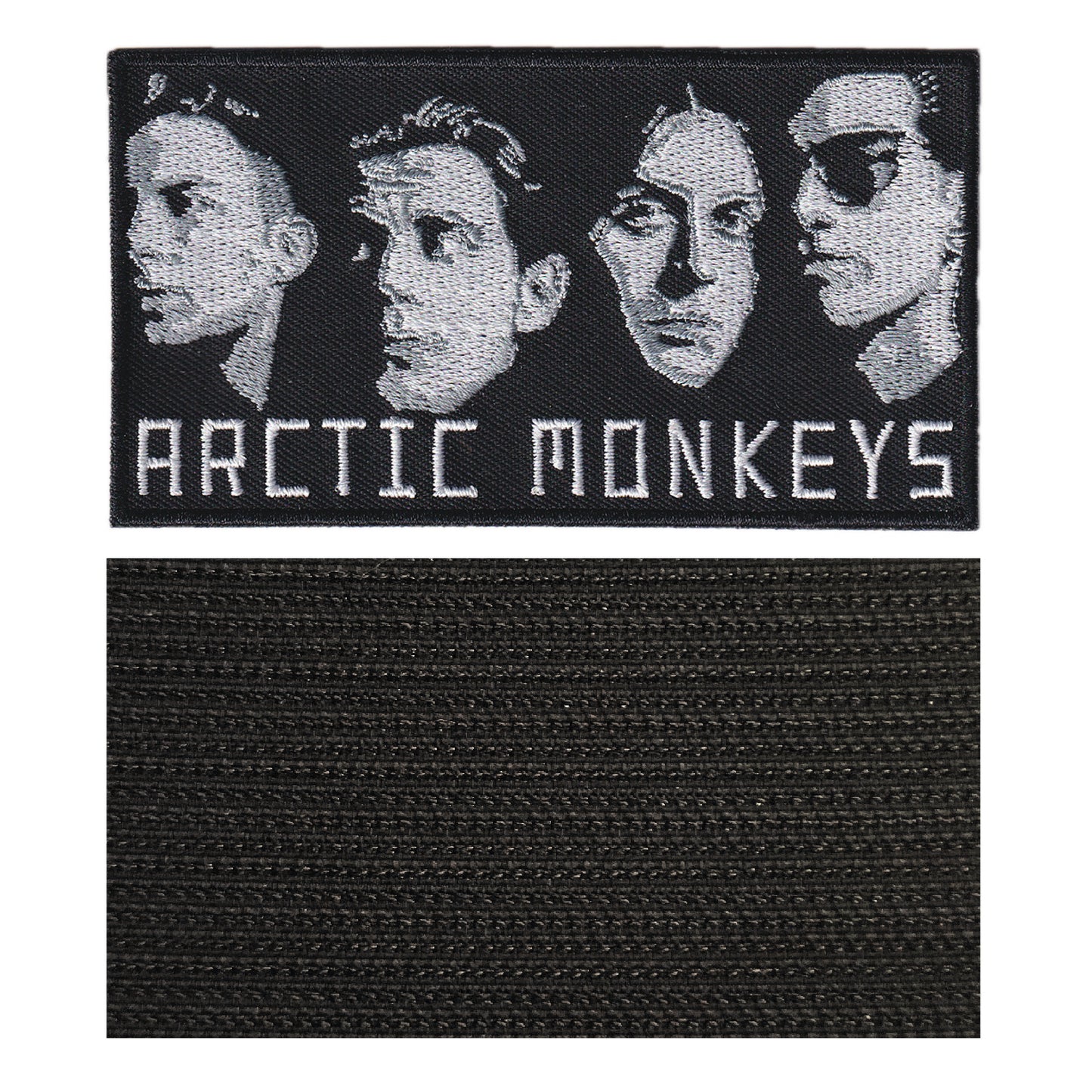 MAXIMUMPATCHES - 11 cm x 6 cm - Ecusson Patch Brodé Avec Scratch Cousu Au Dos + Carré Scratch A Coudre, Face Opposé 10 cm x 10 cm/Groupe Musique Métal Rock Punk Heavy Trash Blues Artic Monkeys