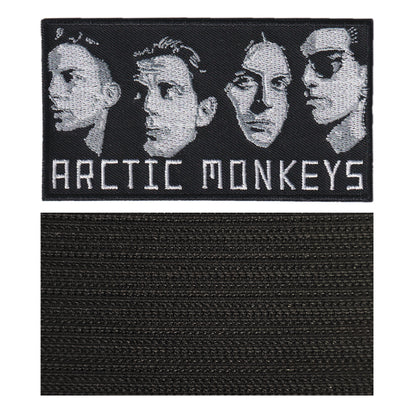 MAXIMUMPATCHES - 11 cm x 6 cm - Ecusson Patch Brodé Avec Scratch Cousu Au Dos + Carré Scratch A Coudre, Face Opposé 10 cm x 10 cm/Groupe Musique Métal Rock Punk Heavy Trash Blues Artic Monkeys