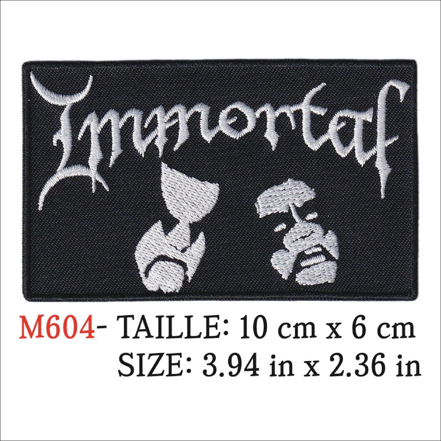 MAXIMUMPATCHES - Ecusson Patch Brodé thermocollant - 10 cm x 6 cm - Groupe Musique Rock Punk Hard Trash Métal Heavy Psychedelic Immortal