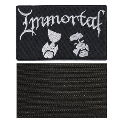 MAXIMUMPATCHES - 10 cm x 6 cm - Ecusson Patch Brodé Avec Scratch Cousu Au Dos + Carré Scratch A Coudre, Face Opposé 10 cm x 10 cm/Groupe Musique Métal Rock Punk Heavy Trash Blues Immortal