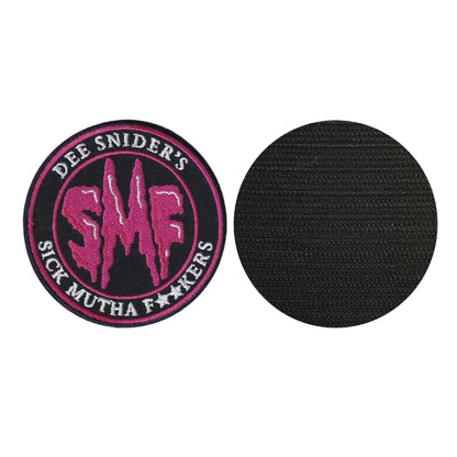 MAXIMUMPATCHES - Diamètre 8 cm - Dee Snider's Sick Mutha Fuckers Ecusson Patch Brodé Avec Scratch Cousu Au Dos + Carré Scratch A Coudre, Face Opposé 10 cm x 10 cm/Groupe Musique Métal Rock Punk Heavy Trash Blues