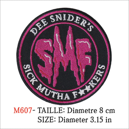 MAXIMUMPATCHES - Diametre 8 cm - Groupe Musique Rock Punk Hard Trash Métal Heavy Psychedelic Dee Snider's Sick Mutha