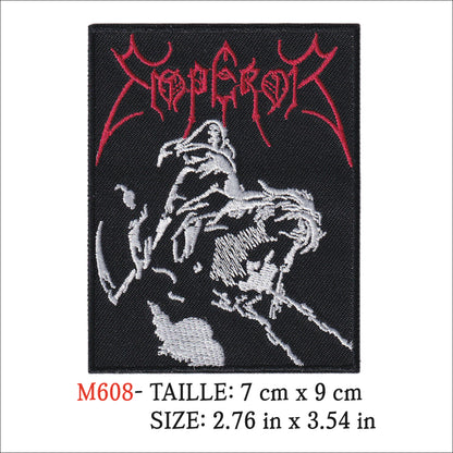 MAXIMUMPATCHES - 7 cm x 9 cm - Groupe Musique Rock Punk Hard Trash Métal Heavy Psychedelic Emperor Black