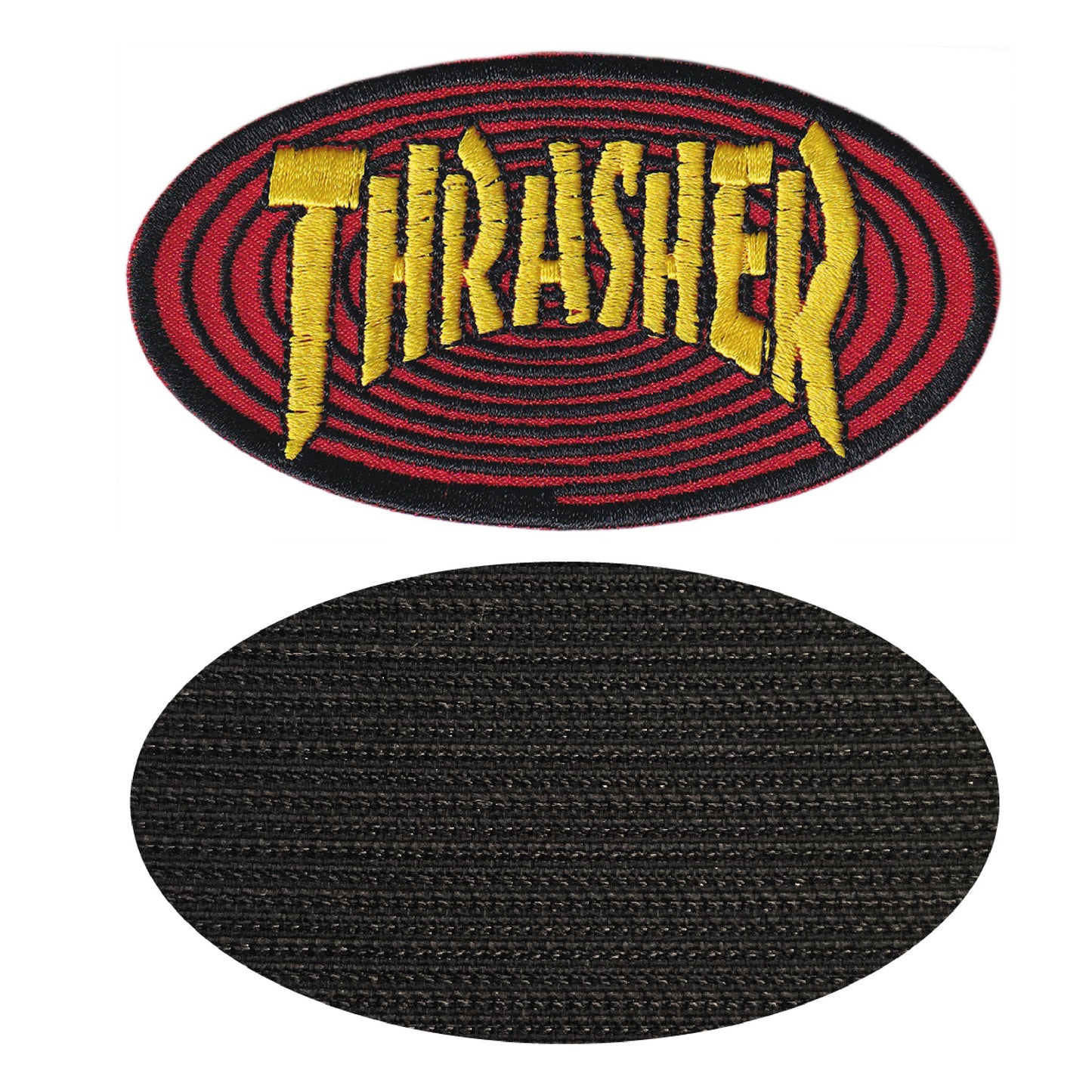 MAXIMUMPATCHES - 9 cm x 5 cm - Ecusson Patch Brodé Avec Scratch Cousu Au Dos + Carré Scratch A Coudre, Face Opposé 10 cm x 10 cm/Groupe Musique Métal Rock Punk Heavy Trash Blues