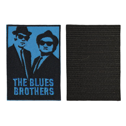 MAXIMUMPATCHES - Dimension: 9 cm x 6,5 cm - The Blues Brothers Ecusson Patch Brodé Avec Scratch Cousu Au Dos + Carré Scratch A Coudre, Face Opposé Offerte, blues musique film