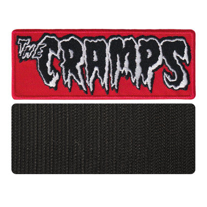 MAXIMUMPATCHES - Dim: 10,8 cm x 4 cm - Ecusson Patch Brodé Avec Scratch Cousu Au Dos + Carré Scratch a Coudre, Face Opposé Offerte/Groupe Musique Rockabilly Punk Psychobilly The Cramps