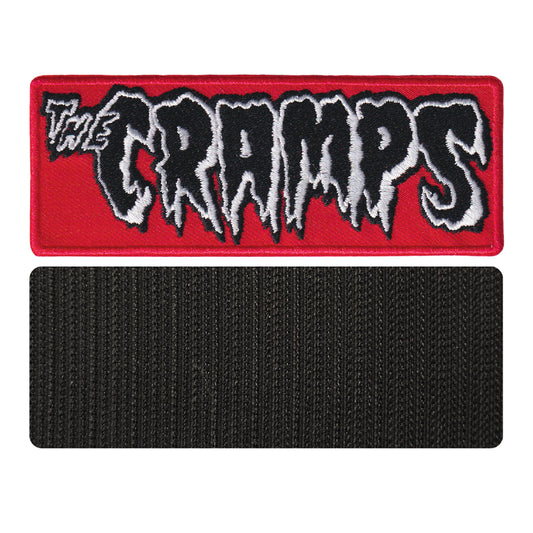 MAXIMUMPATCHES - Dim: 10,8 cm x 4 cm - Ecusson Patch Brodé Avec Scratch Cousu Au Dos + Carré Scratch a Coudre, Face Opposé Offerte/Groupe Musique Rockabilly Punk Psychobilly The Cramps