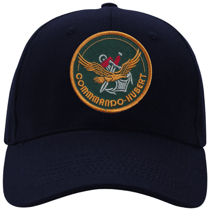 MAXIMUMPATCHES - Hubert Commando Marine - CASQUETTE coton, taille unique, réglable, personnalisée avec écusson brodé thermocollé sur le fronton