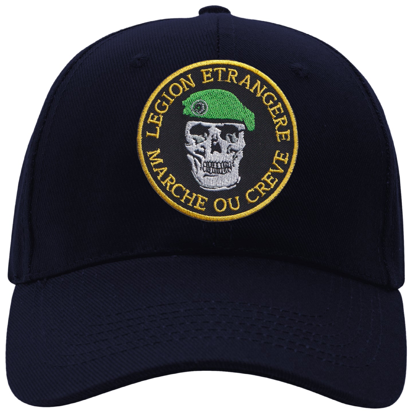 MAXIMUMPATCHES - Légion Etrangère Marche Ou Crève - CASQUETTE coton, taille unique, réglable, personnalisée avec écusson brodé thermocollé sur le fronton