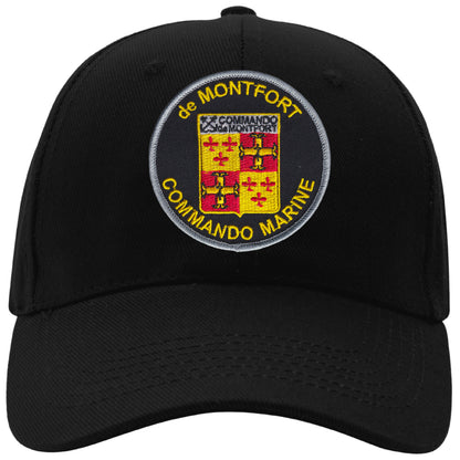 MAXIMUMPATCHES - Montfort Commando Marine - CASQUETTE coton, taille unique, réglable, personnalisée avec écusson brodé thermocollé sur le fronton