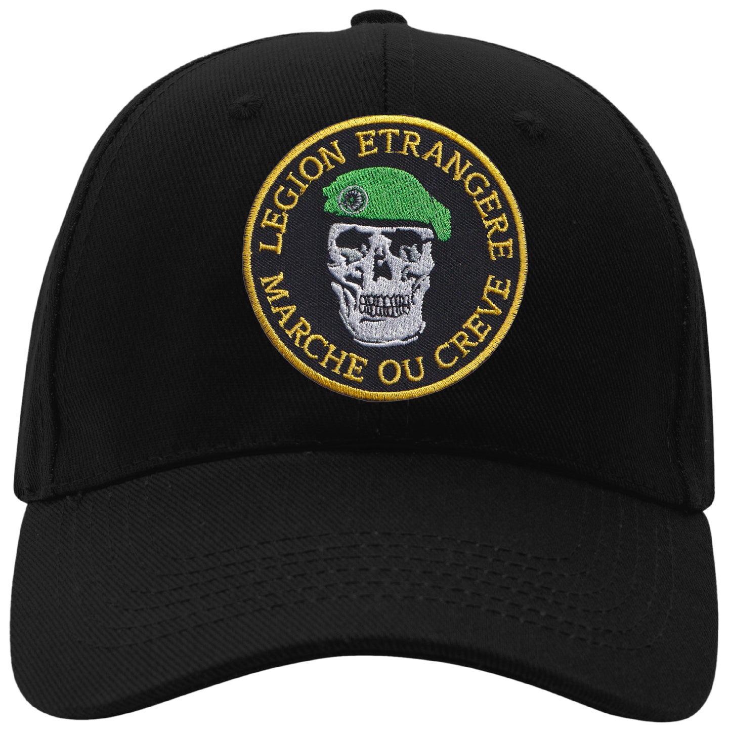 MAXIMUMPATCHES - Légion Etrangère Marche Ou Crève - CASQUETTE coton, taille unique, réglable, personnalisée avec écusson brodé thermocollé sur le fronton