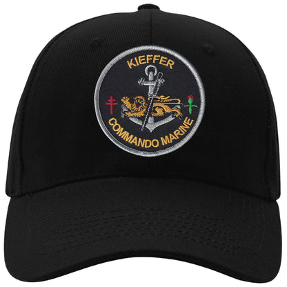MAXIMUMPATCHES -  Kieffer Commando Marine - CASQUETTE coton, taille unique, réglable, personnalisée avec écusson brodé thermocollé sur le fronton