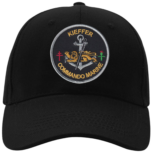 MAXIMUMPATCHES -  Kieffer Commando Marine - CASQUETTE coton, taille unique, réglable, personnalisée avec écusson brodé thermocollé sur le fronton